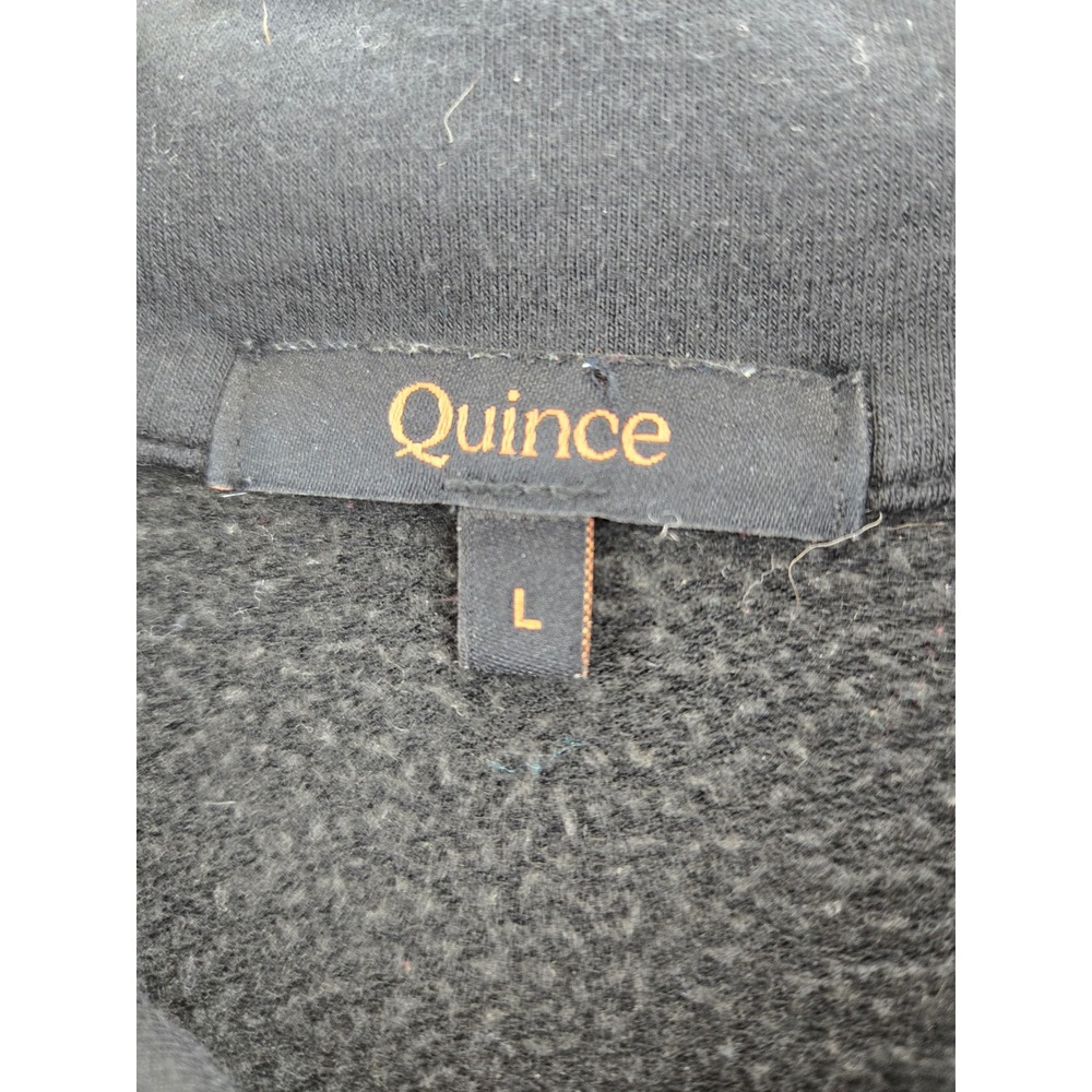 Quince SuperSoft Fleece Half Zip Pullover Black Womens Large Athleisure Casual - Picture 5 of 10
